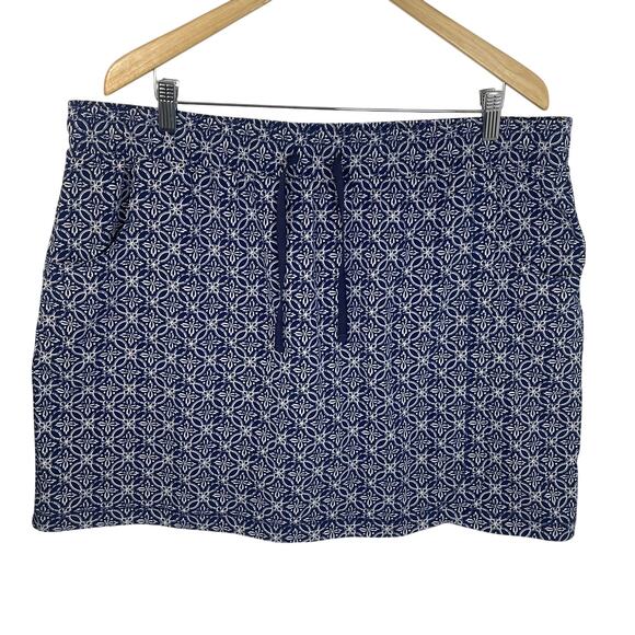 T by Talbots 2X Navy White Medallion Print Skort Stretch Golf Tennis Pockets - Picture 1 of 15